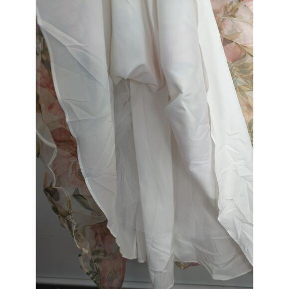 Eliza‎ J. Ivory Multi Floral Illusion Neck Belted Evening Dress Womens 6P NWT - Picture 7 of 16